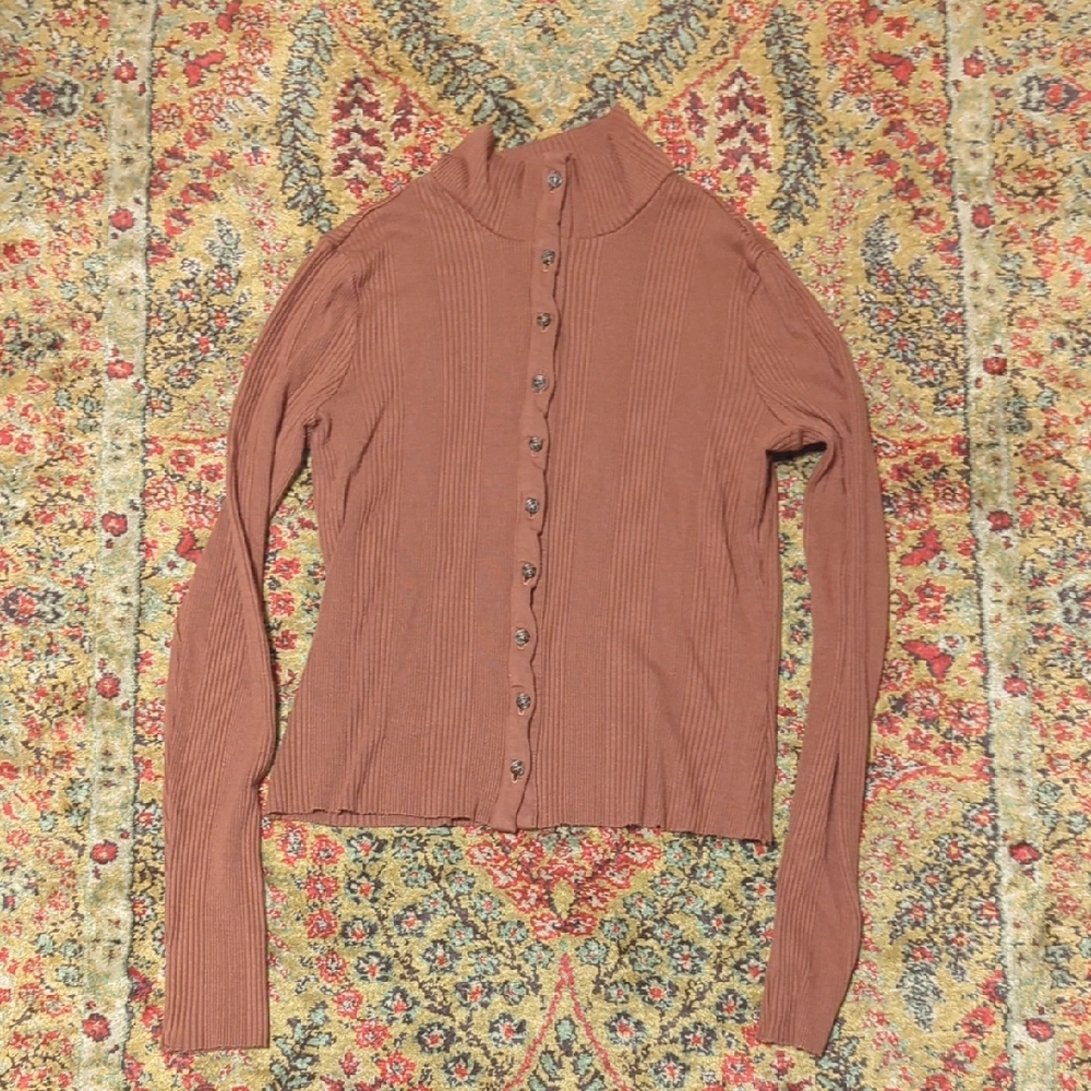 The Range Division Rib Button Turtleneck Whiskey … - image 2